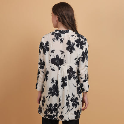 Off White Women Shirt - Floral Print