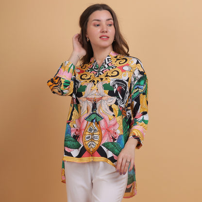 Multicolor Abstract Printed Women Shirt